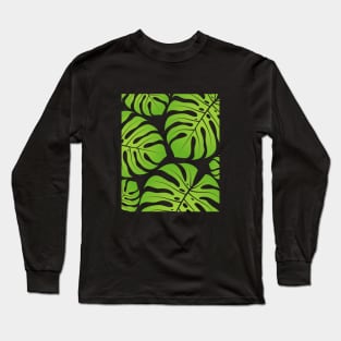 Green tropical leaves Long Sleeve T-Shirt